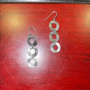 Silpada Sterling Silver Hammered Circle Drop Earrings